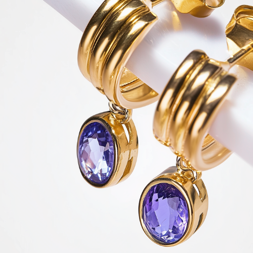 Pendientes tanzanita Masai