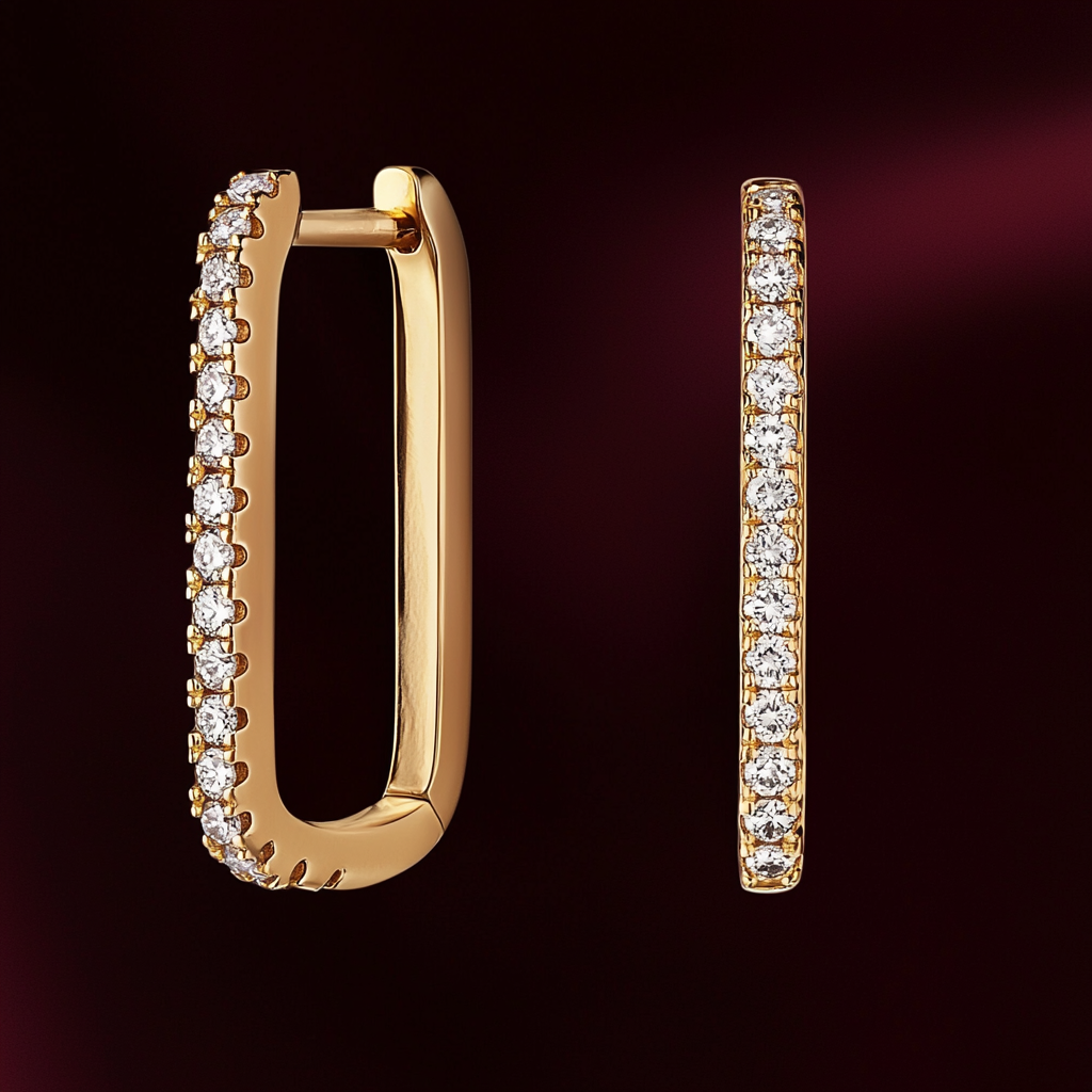Pendientes aro rectangulares Cinderella