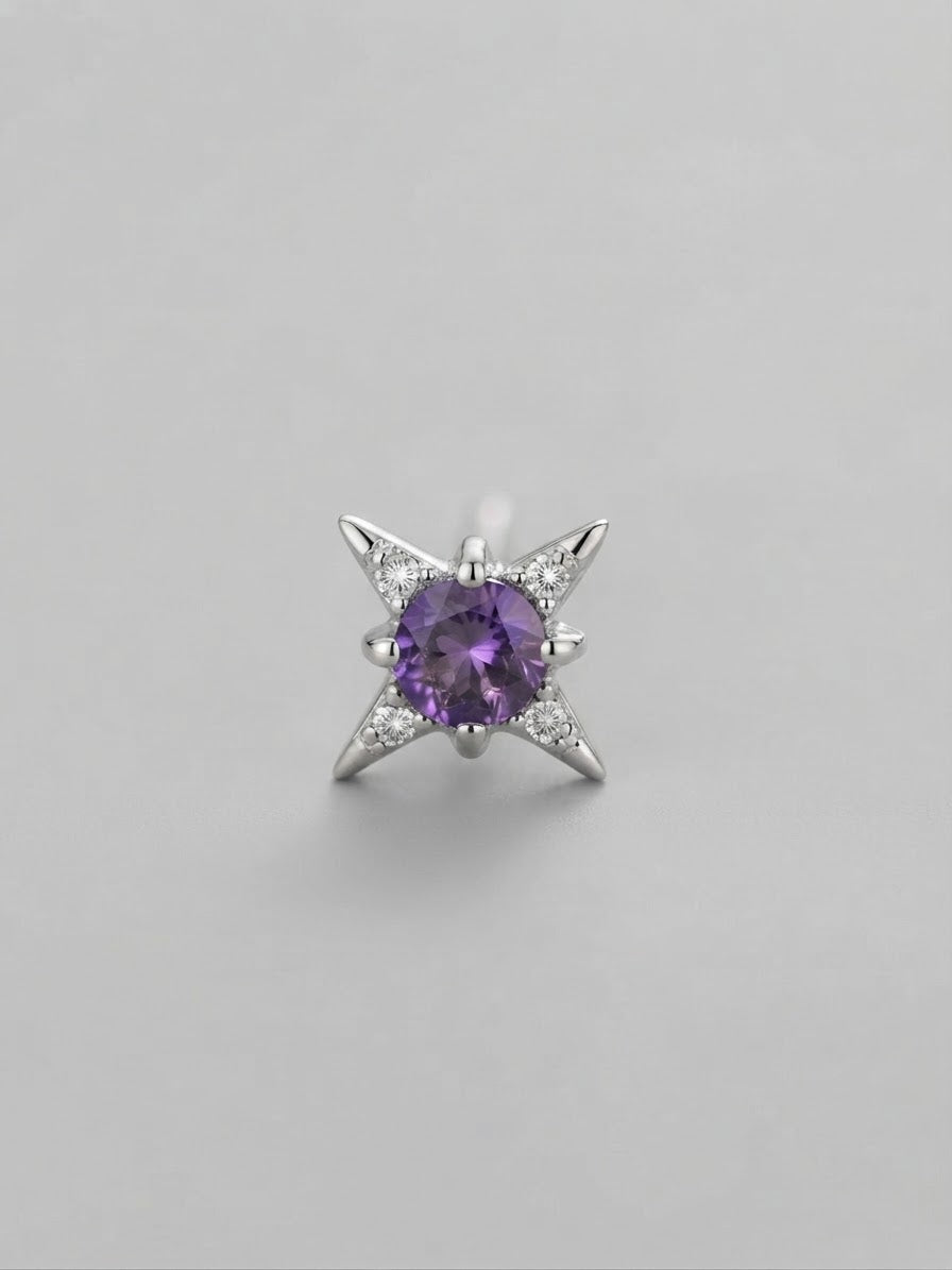 Pendientes estrella amatista Purple Agatha