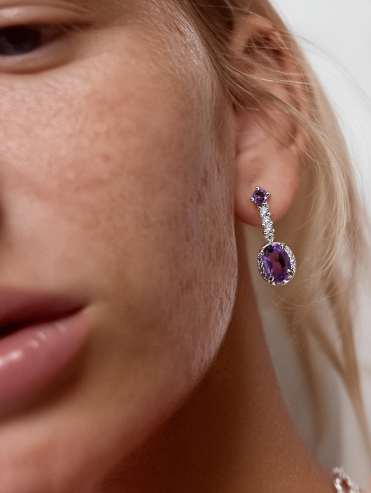 Pendientes amatista Kate