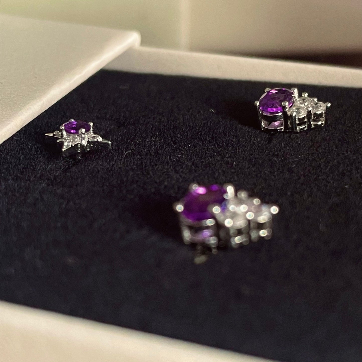 Pendientes estrella amatista Purple Agatha