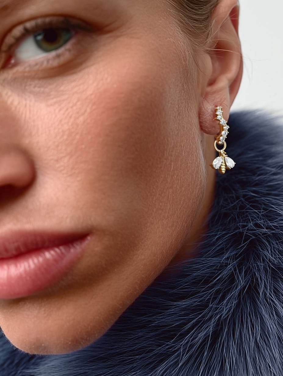 Pendientes abeja oro 18k