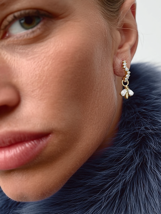 Pendientes abeja oro 18k