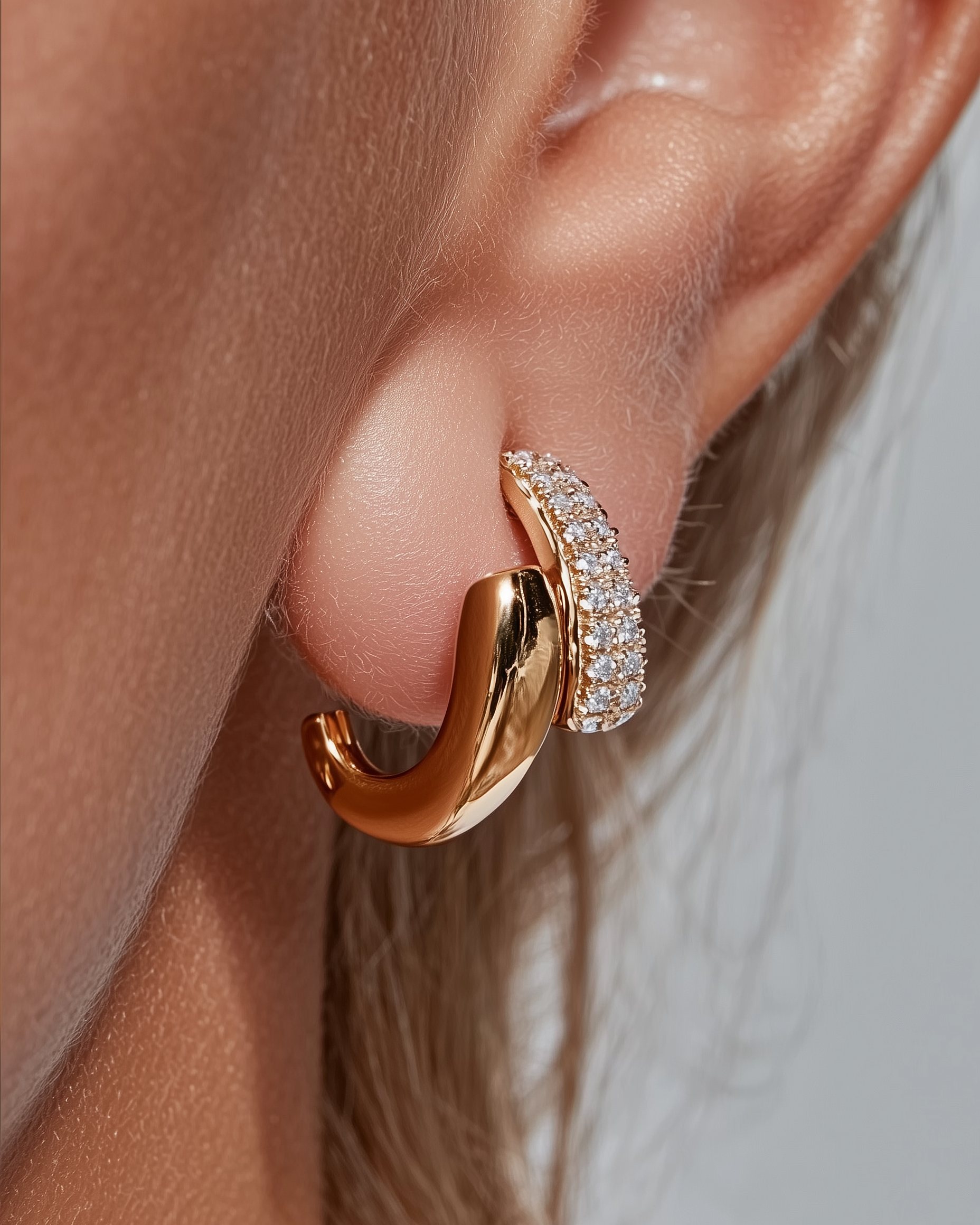 Pendientes dorados Bruna con circonitas