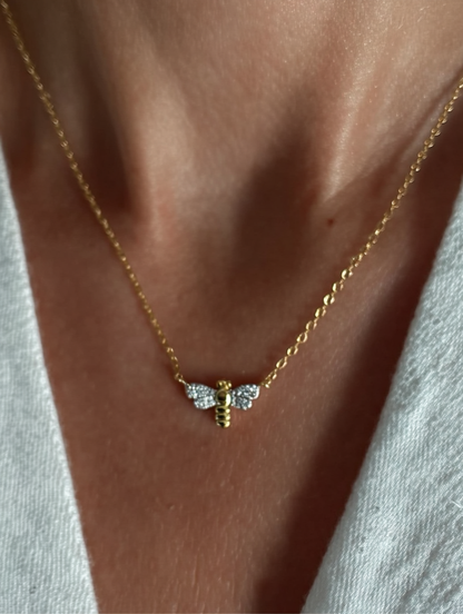 colgante abeja bee brillante oro