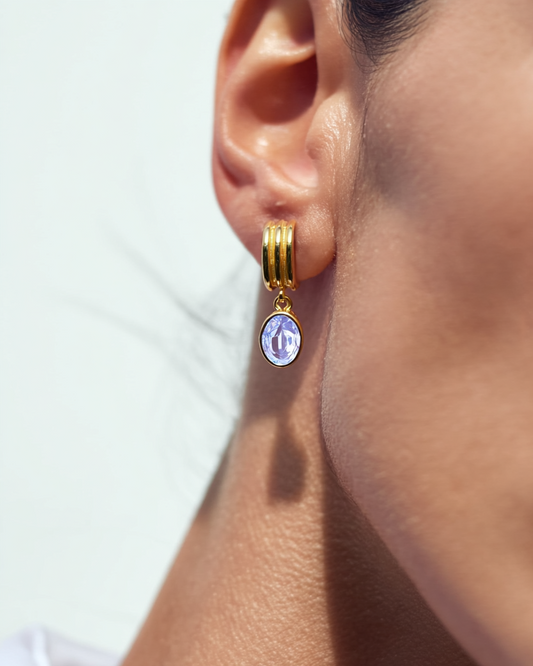 pendientes oro tanzanita plata 