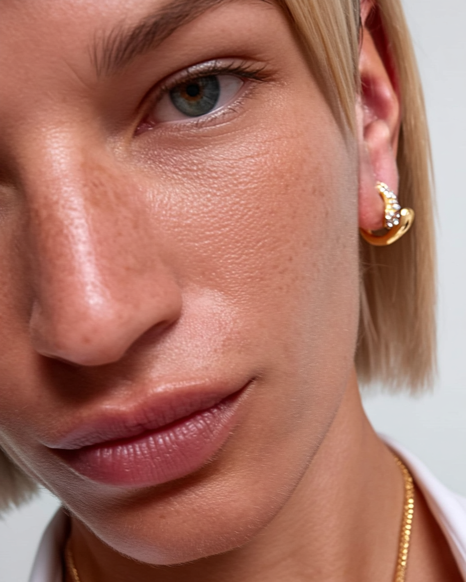 pendientes oro pave elegantes