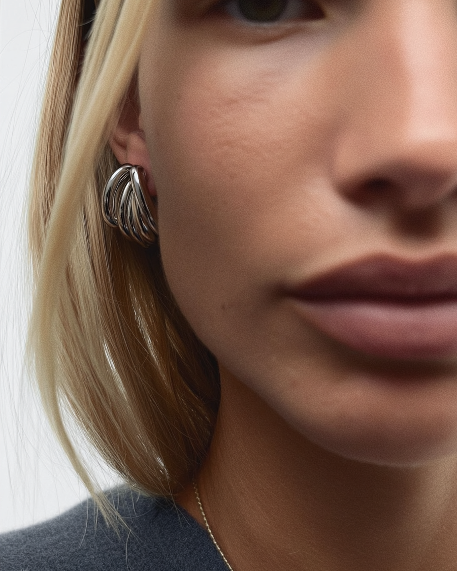 pendientes minimal plata