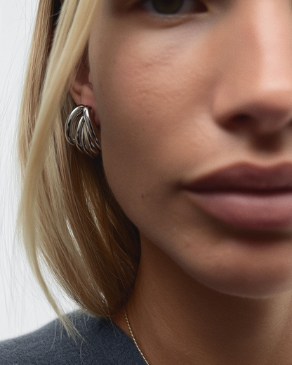 pendientes minimal plata