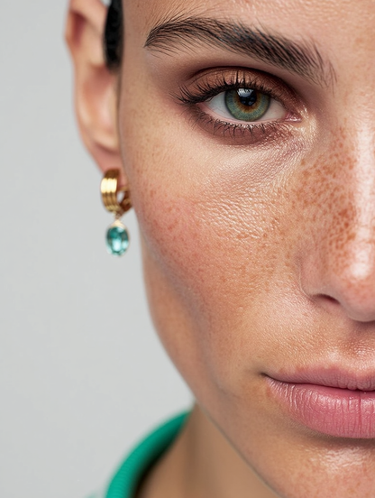 pendientes oro 18k esmeralda