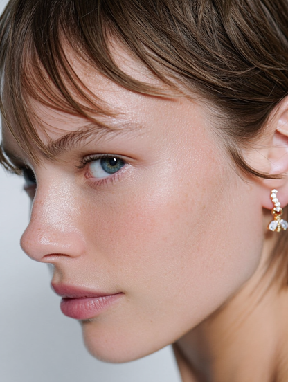 pendientes royal abeja oro 18k brillantes