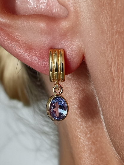 pendientes tanzanita oro 18k